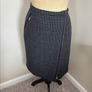 J. Crew Blue and Black Pencil Skirt